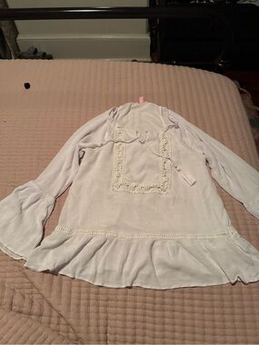Lilly Pulitzer  Lace-Trim Peasant Top